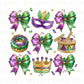 Mardi Gras DTF Transfer, Ready to Press, T-shirt Transfer, Heat Transfer, Direct to Film, Louisiana New Orleans, Coquette Bow FAUX Glitter