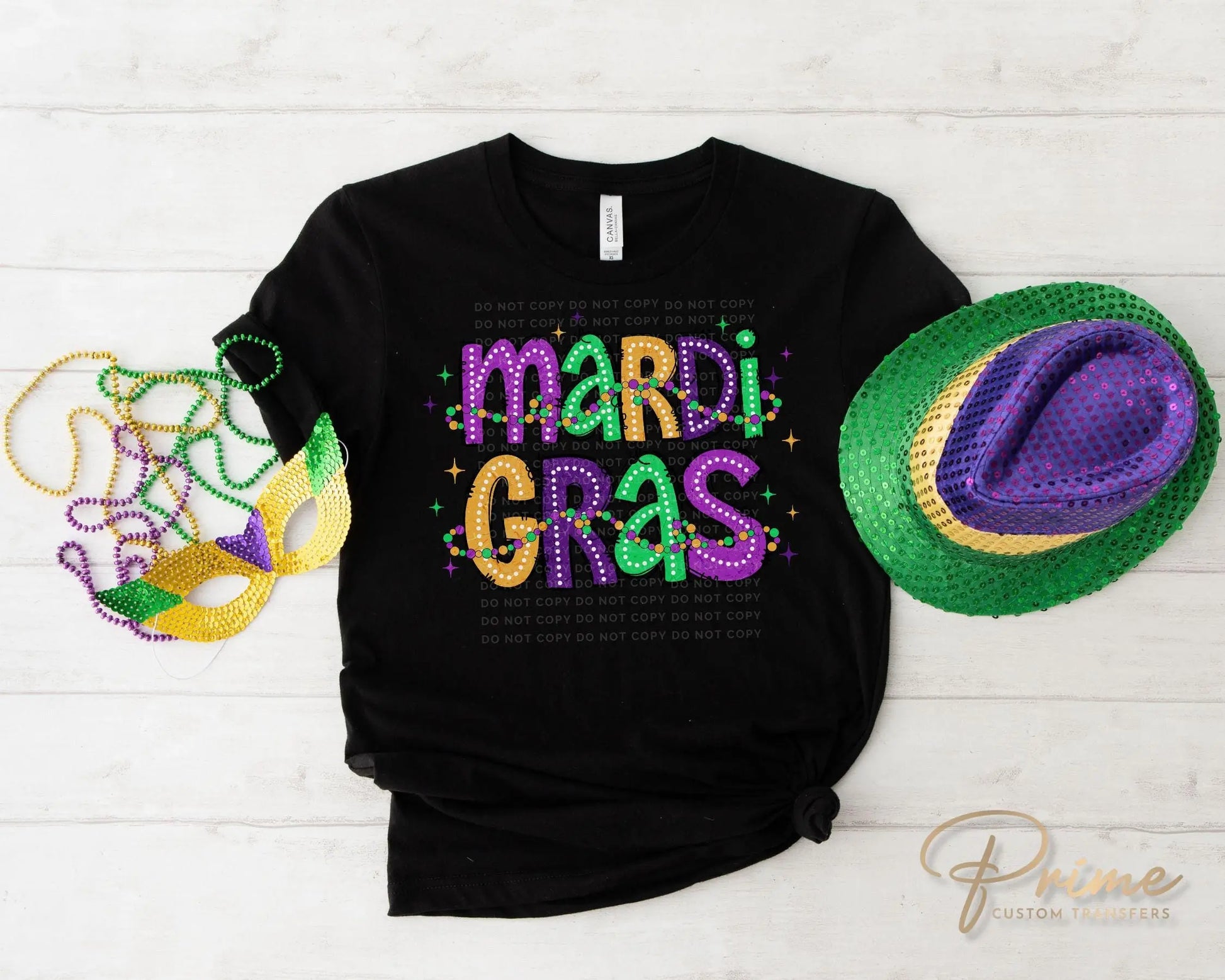 Mardi Gras DTF Transfer, Ready to Press, T-shirt Transfer, Heat Transfer, Direct to Film, Louisiana New Orleans, Coquette Bow FAUX Glitter