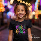 Mardi Gras DTF Transfer, Ready to Press, T-shirt Transfer, Heat Transfer, Direct to Film, Louisiana New Orleans, Coquette Bow FAUX Glitter