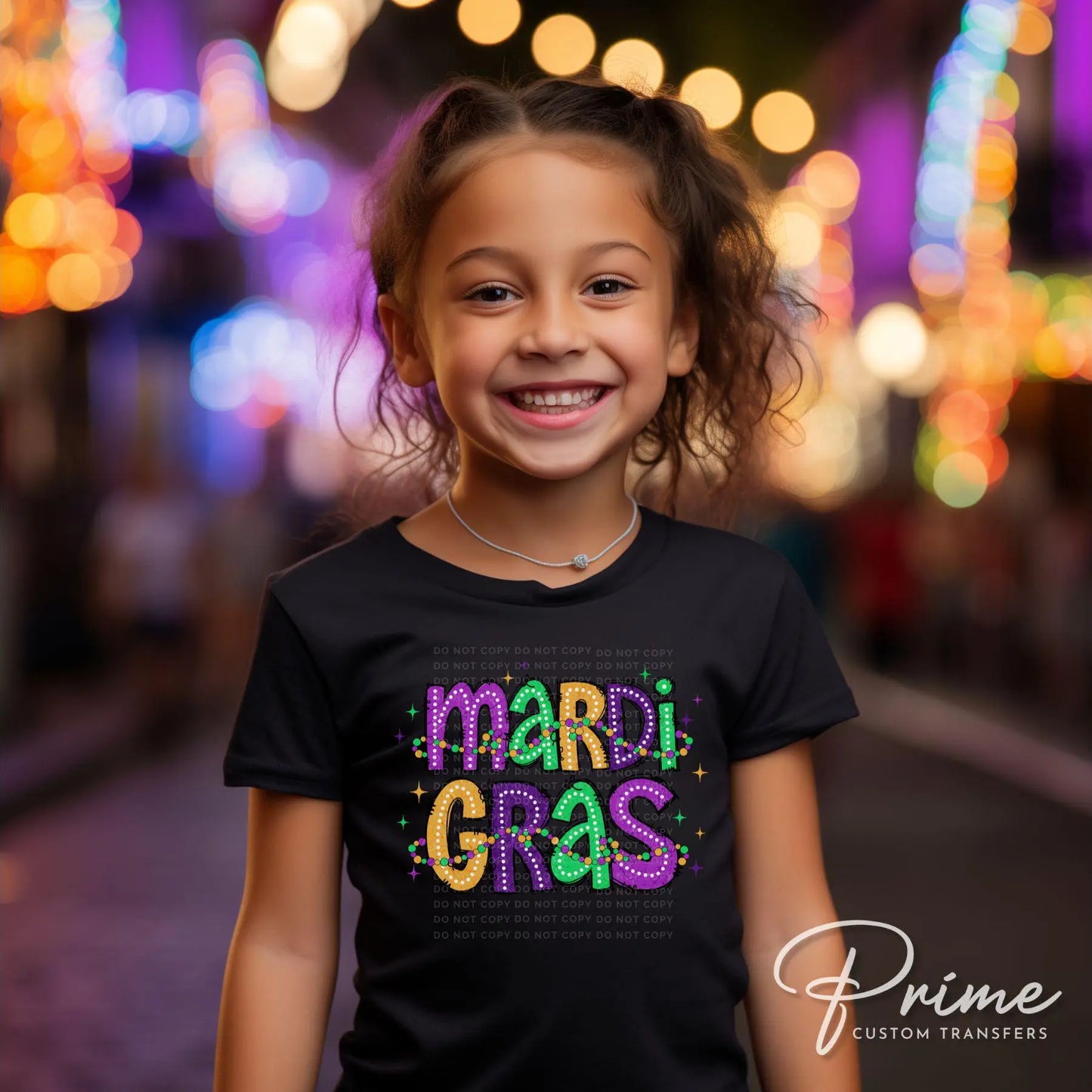Mardi Gras DTF Transfer, Ready to Press, T-shirt Transfer, Heat Transfer, Direct to Film, Louisiana New Orleans, Coquette Bow FAUX Glitter