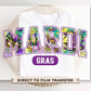 Mardi Gras DTF Transfer, Ready to Press, T-shirt Transfer, Heat Transfer, Direct to Film, Louisiana New Orleans, Fleur De Lis, King Cake