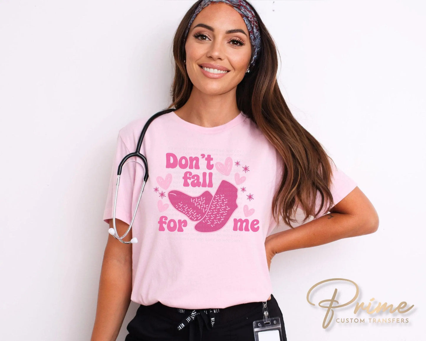 Valentine's Day DTF Transfer, Ready to Press, T-shirt Transfer, Heat Transfer, Direct to Film, Funny, Socks, CNA, Nurse, Don't Fall For Me