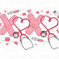 Valentine's Day DTF Transfer, Ready to Press, T-shirt Transfer, Heat Transfer, Direct to Film, CNA, Nurse, Coquette, Xoxo Stethoscope Hearts
