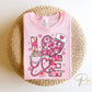 Valentine's Day DTF Transfer, Ready to Press, T-shirt Transfer, Heat Transfer, Direct to Film, Pink Hearts, Disco, CNA, Nurse, Coquette Bow