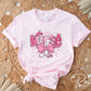 Valentine's Day DTF Transfer, Ready to Press, T-shirt Transfer, Heat Transfer, Direct to Film, Hearts, CNA, Nurse Gift, Coquette Bow Pink