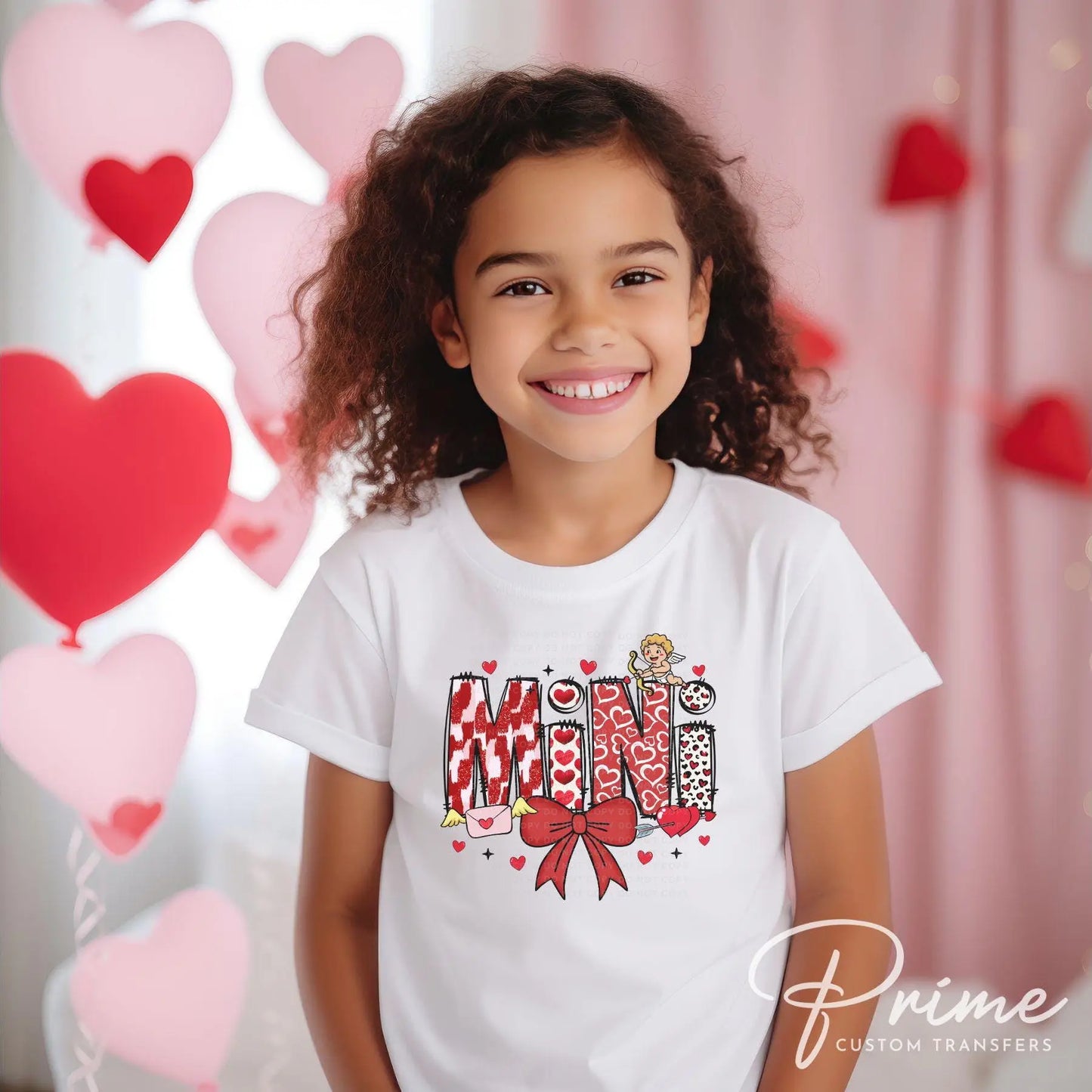 Valentine's Day DTF Transfer, Ready to Press, T-shirt Transfer, Heat Transfer, Direct to Film, Coquette Bow, Mommy and Me, Matching, Mini