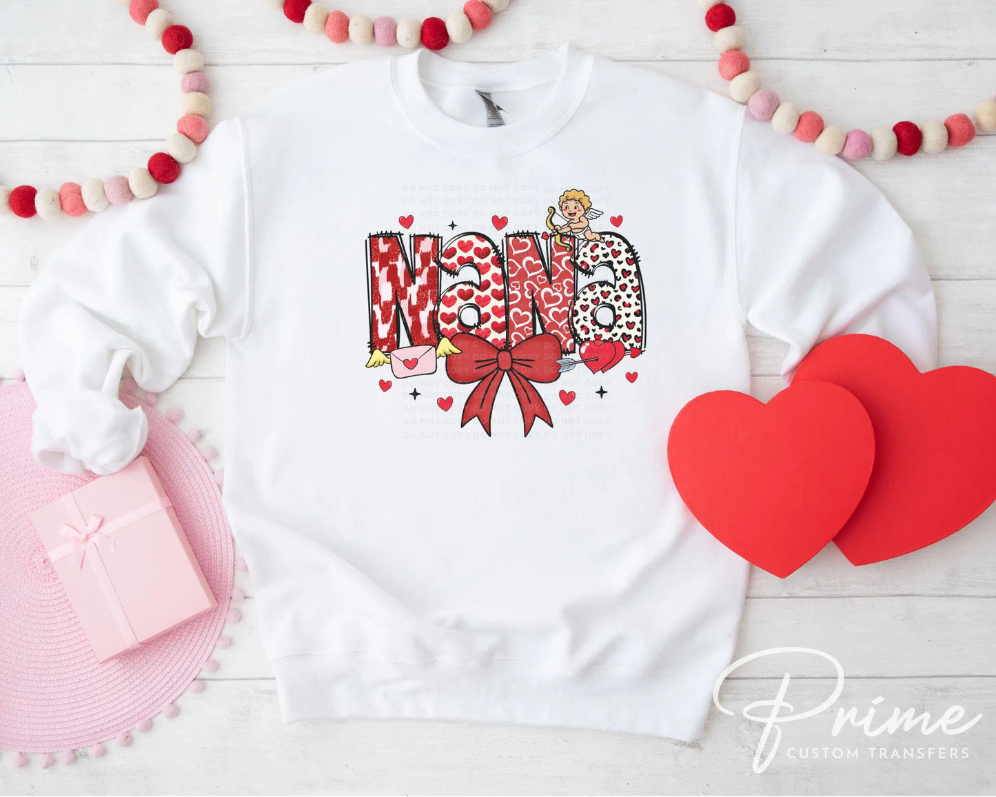 Valentine's Day DTF Transfer, Ready to Press, T-shirt Transfer, Heat Transfer, Direct to Film, Love, Grandparent, Grandma, Coquette Bow Nana