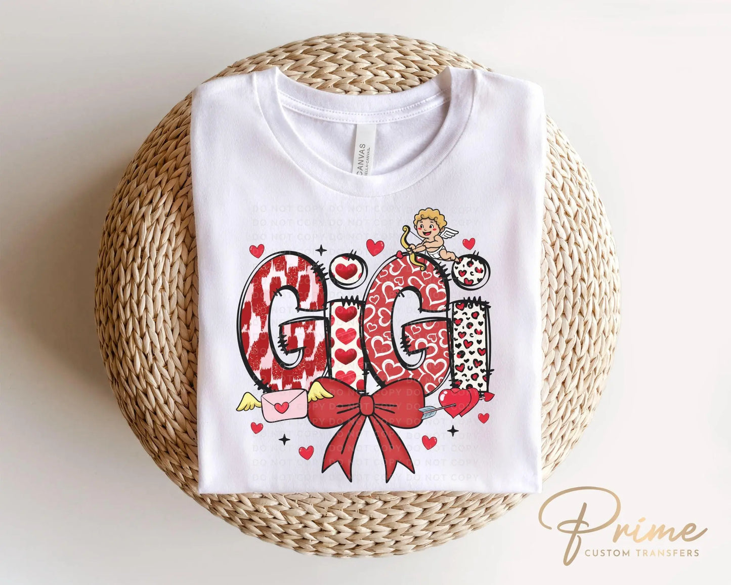 Valentine's Day DTF Transfer, Ready to Press, T-shirt Transfer, Heat Transfer, Direct to Film, Love, Grandparent, Grandma, Coquette Bow Gigi