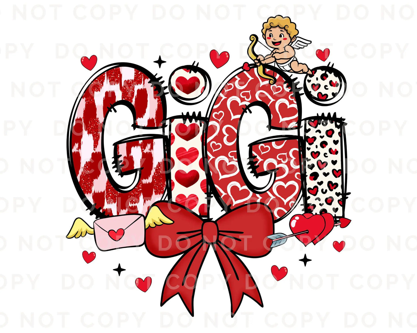 Valentine's Day DTF Transfer, Ready to Press, T-shirt Transfer, Heat Transfer, Direct to Film, Love, Grandparent, Grandma, Coquette Bow Gigi
