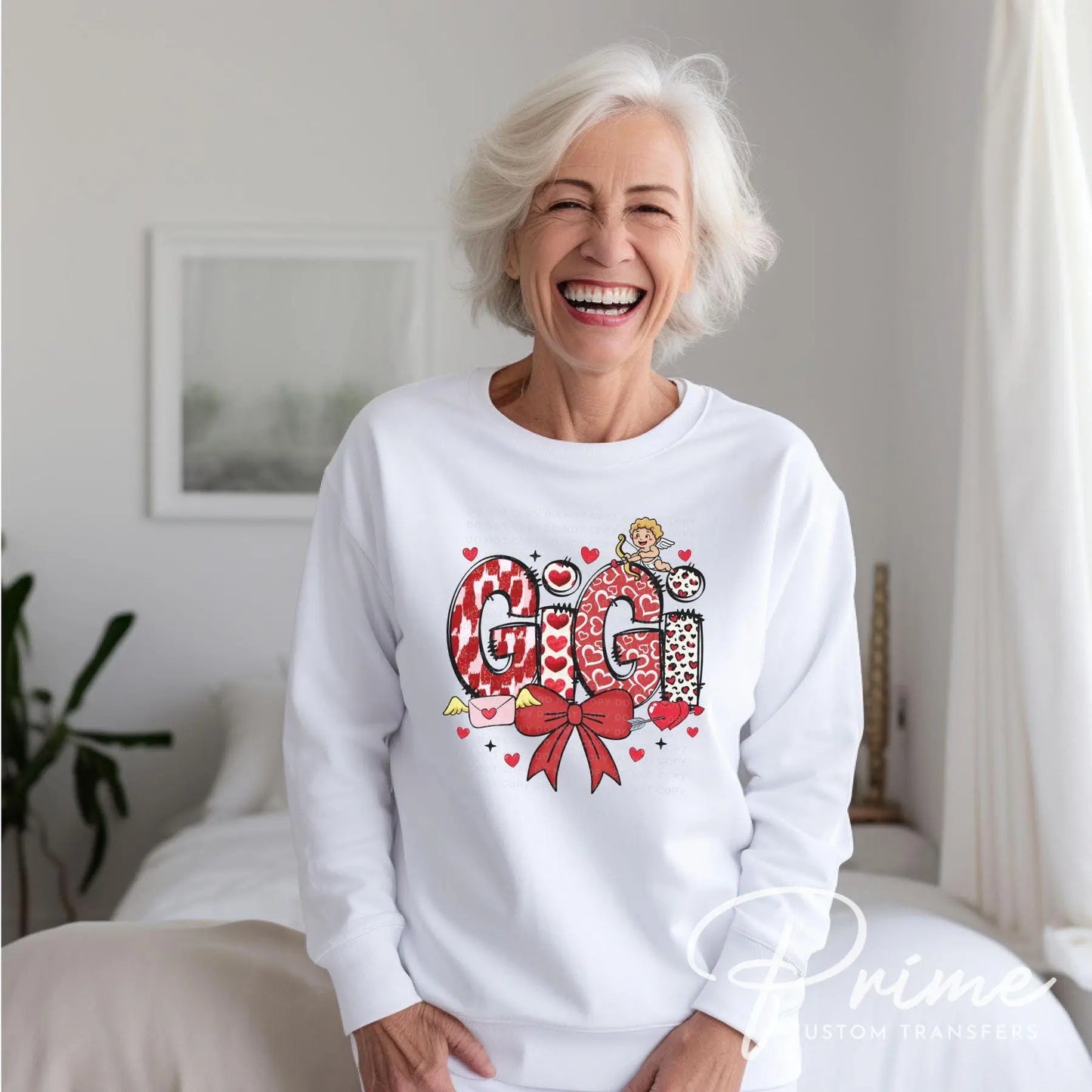 Valentine's Day DTF Transfer, Ready to Press, T-shirt Transfer, Heat Transfer, Direct to Film, Love, Grandparent, Grandma, Coquette Bow Gigi