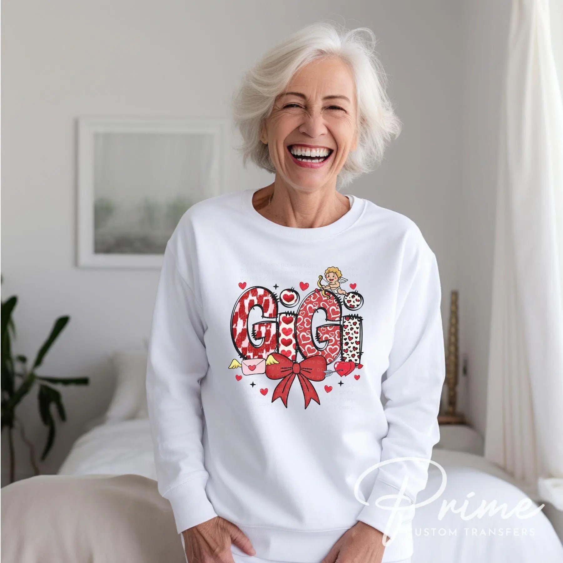 Valentine's Day DTF Transfer, Ready to Press, T-shirt Transfer, Heat Transfer, Direct to Film, Love, Grandparent, Grandma, Coquette Bow Gigi