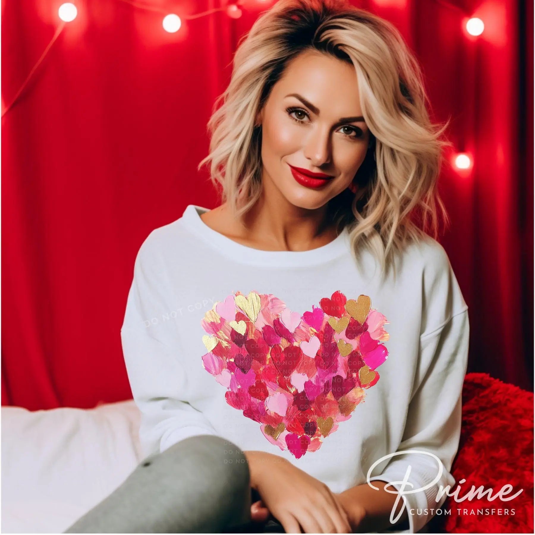 Valentine DTF Transfers, Ready to Press, T-shirt Transfers, Heat Transfer, Direct to Film, Holiday, Love, Trendy, Coquette Brushstroke Heart