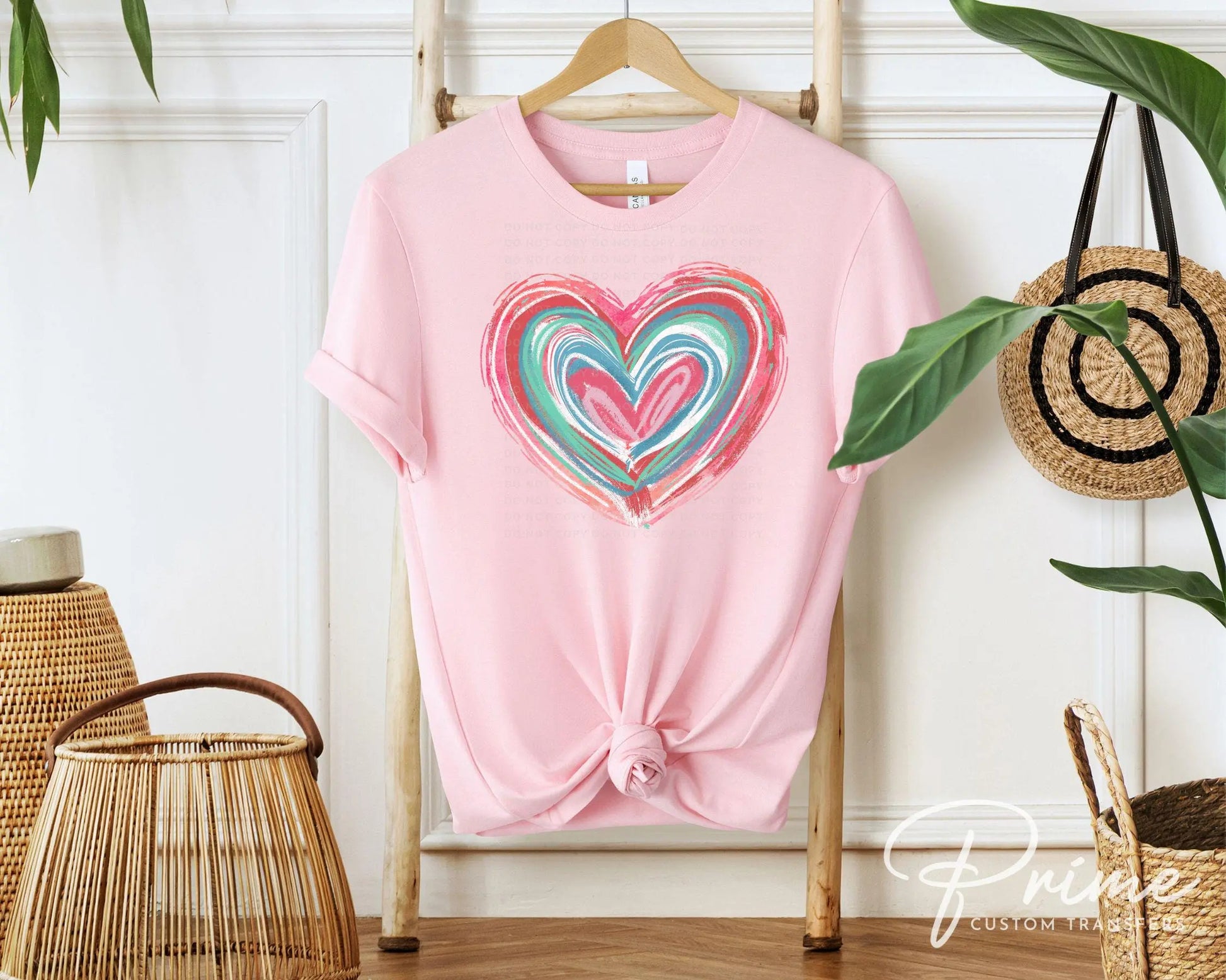 Valentine DTF Transfers, Ready to Press, T-shirt Transfers, Heat Transfer, Direct to Film, Holiday, Love, Trendy, Pink Brushstroke Heart