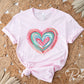 Valentine DTF Transfers, Ready to Press, T-shirt Transfers, Heat Transfer, Direct to Film, Holiday, Love, Trendy, Pink Brushstroke Heart