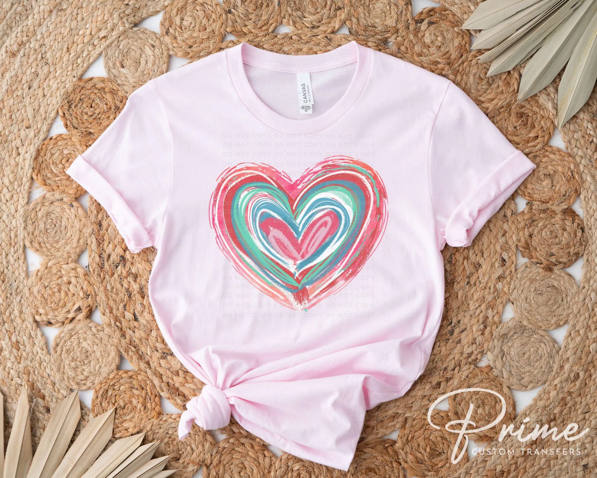 Valentine DTF Transfers, Ready to Press, T-shirt Transfers, Heat Transfer, Direct to Film, Holiday, Love, Trendy, Pink Brushstroke Heart
