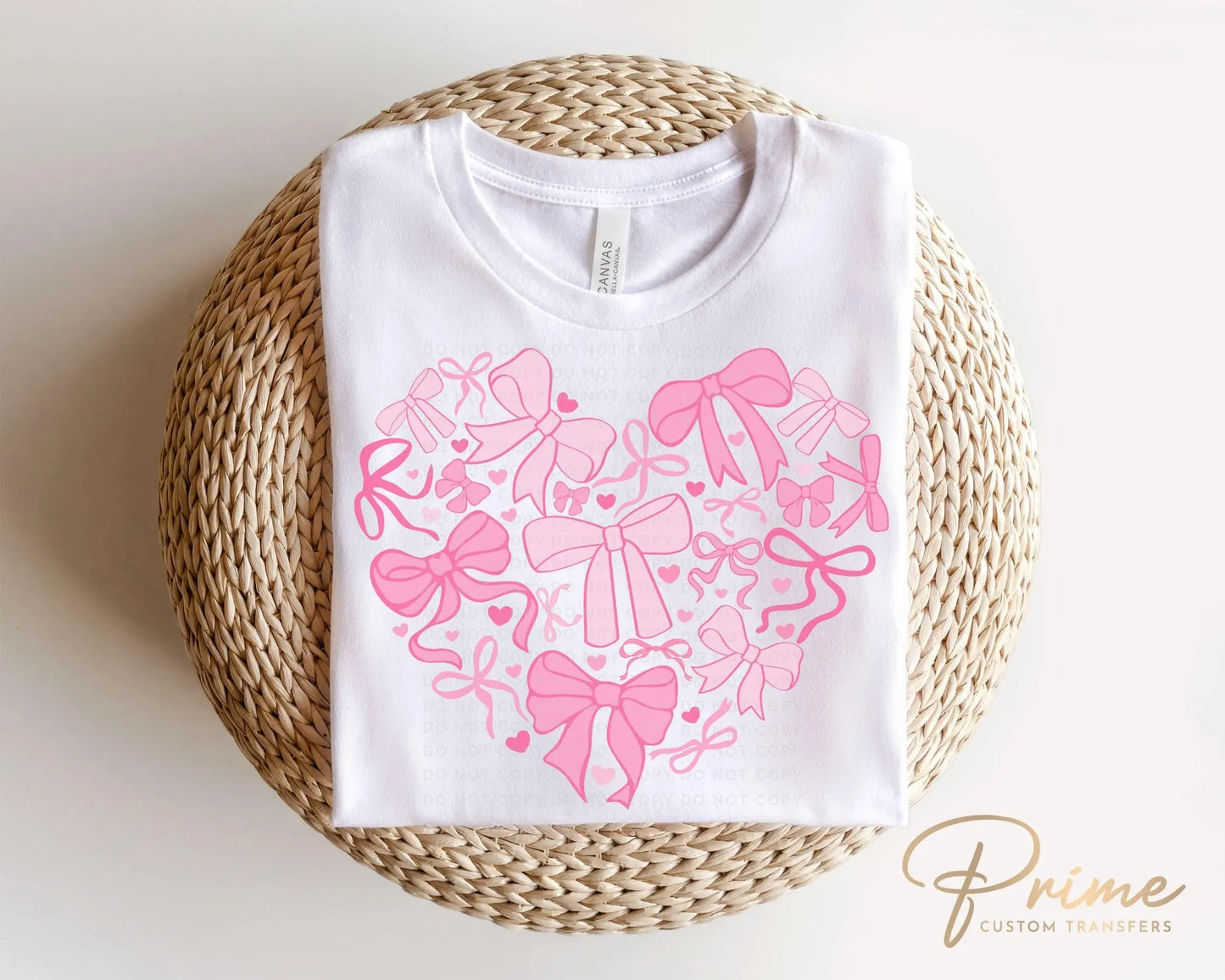 Valentine's Day DTF Transfers, Ready to Press, T-shirt Transfers, Heat Transfer, Direct to Film, Holiday, Trendy, Girly, Coquette Bow Heart