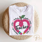Valentine's Day DTF Transfer, Ready to Press, T-shirt Transfer, Heat Transfer, Direct to Film, School, FAUX Sequins, Teacher Heart Pencil