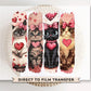 Valentine's Day DTF Transfers, Ready to Press, T-shirt Transfers, Heat Transfer, Direct to Film, Holiday, Pet Mom, Valentine Cats, Cat Lover