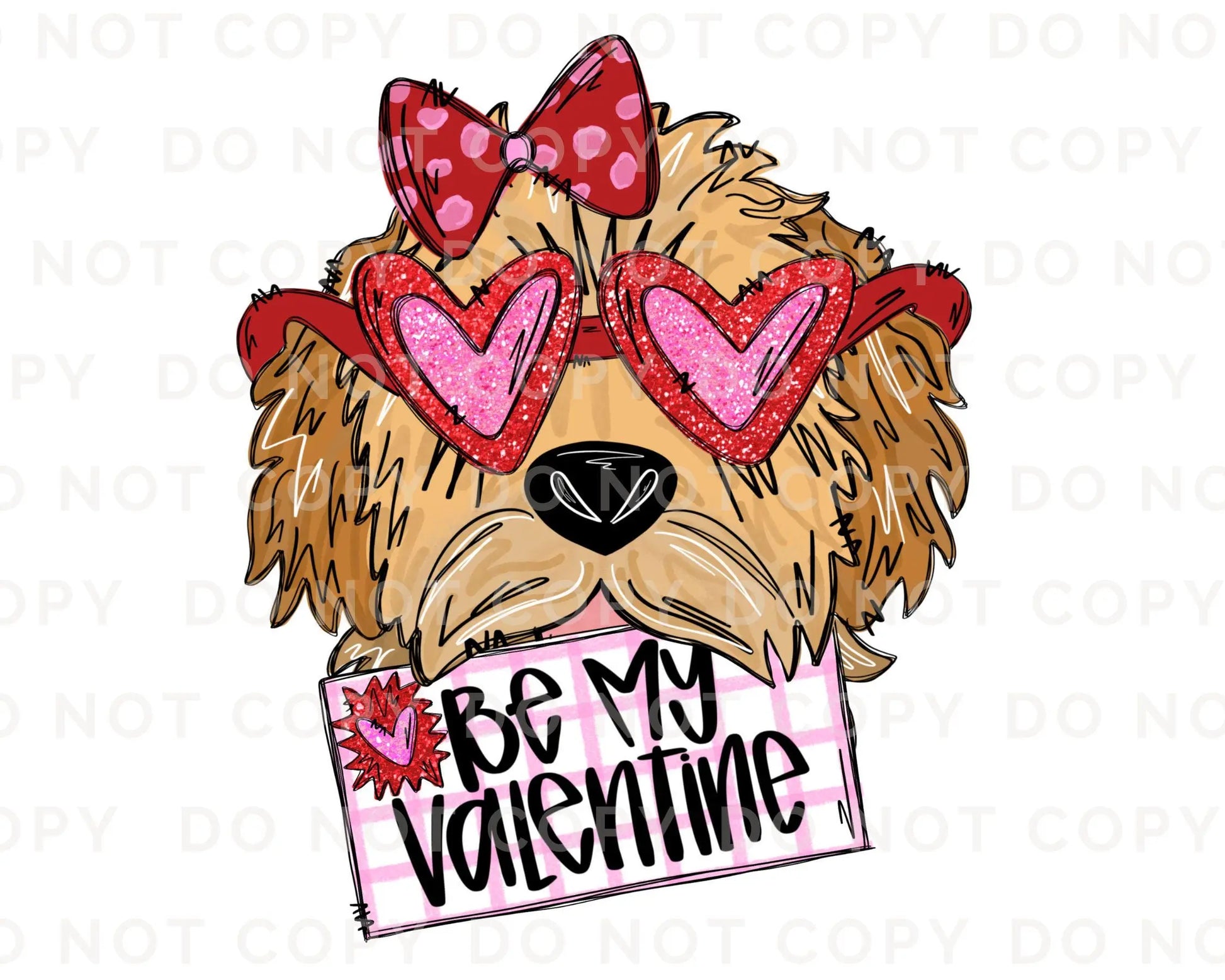 Valentine's Day DTF Transfers, Ready to Press, T-shirt Transfers, Heat Transfer, Direct to Film, Trendy, Be My Valentine Goldendoodle Girl