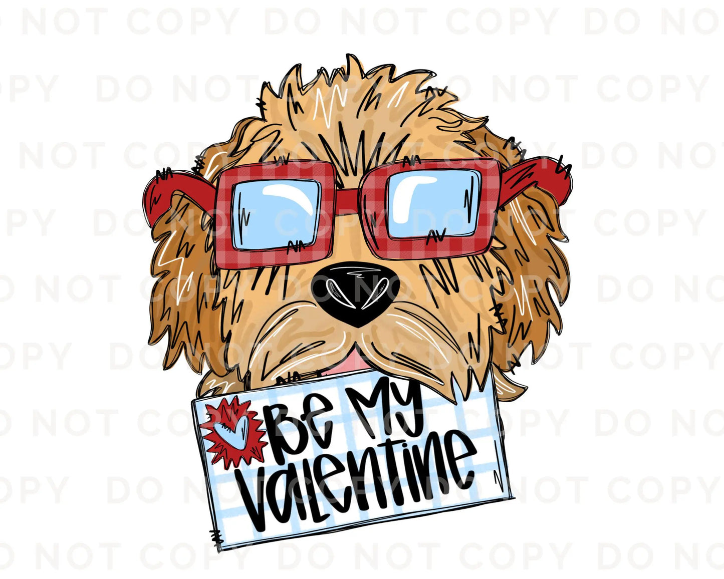 Valentine's Day DTF Transfers, Ready to Press, T-shirt Transfers, Heat Transfer, Direct to Film, Trendy, Be My Valentine Goldendoodle Boy