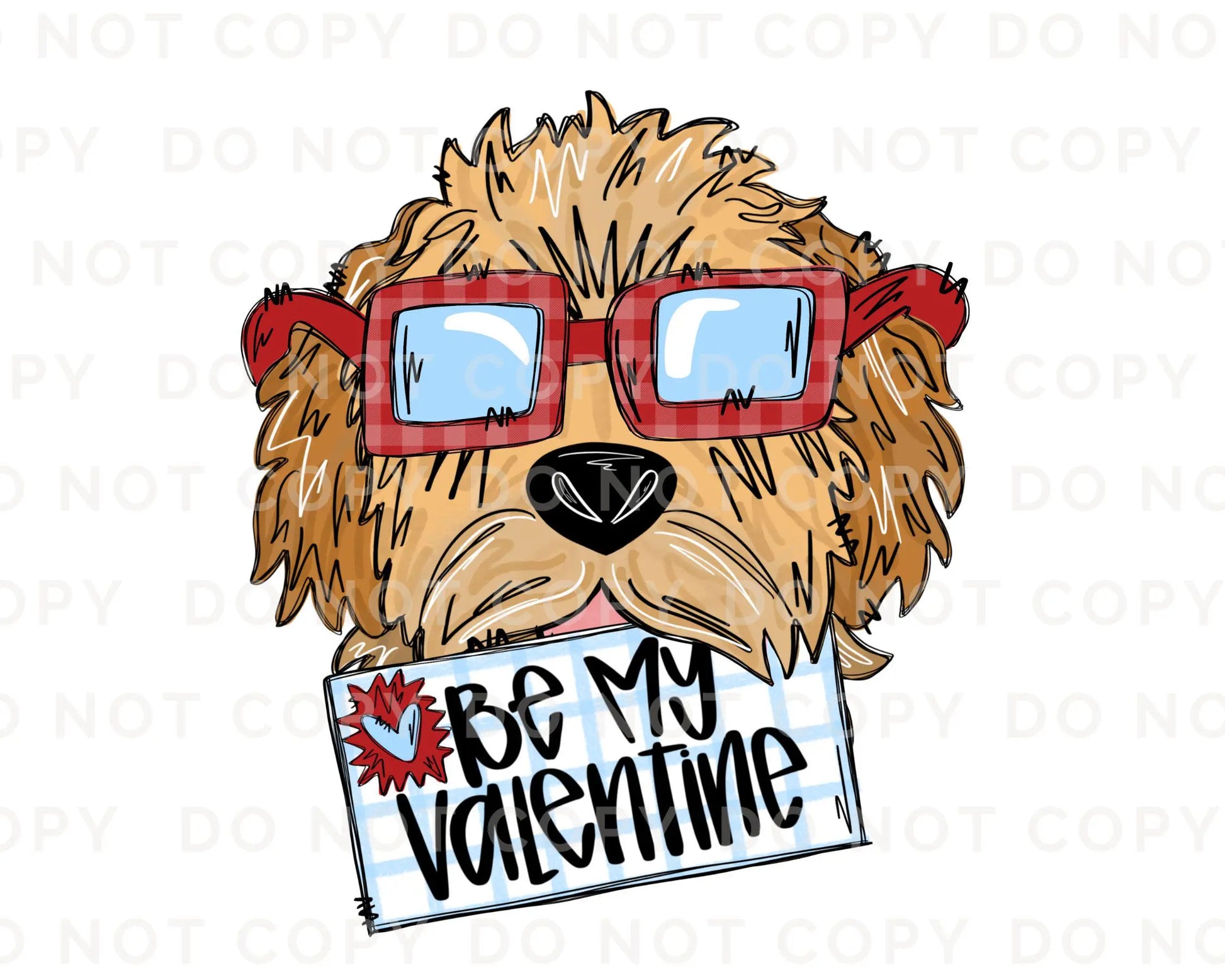 Valentine's Day DTF Transfers, Ready to Press, T-shirt Transfers, Heat Transfer, Direct to Film, Trendy, Be My Valentine Goldendoodle Boy