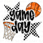 Basketball DTF Transfers, Ready to Press, T-shirt Transfers, Heat Transfer, Direct to Film, Sports Mom, Checkered Stars, Game Day, Trendy