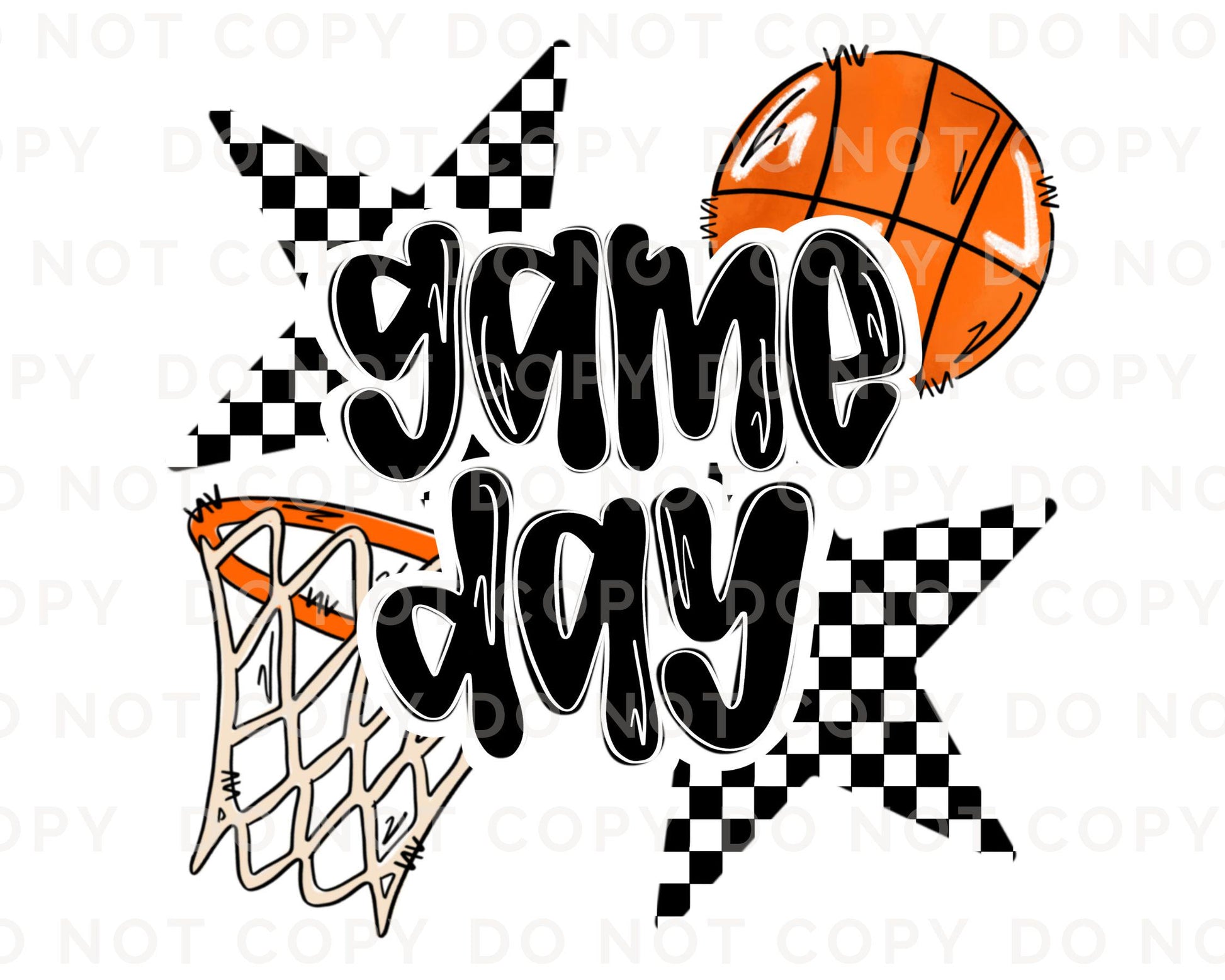 Basketball DTF Transfers, Ready to Press, T-shirt Transfers, Heat Transfer, Direct to Film, Sports Mom, Checkered Stars, Game Day, Trendy