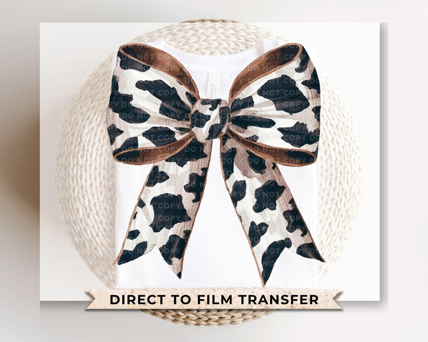 Western Cow Bow DTF Transfers, Ready to Press, T-shirt Transfer, Heat Transfer, Direct to Film, Girly, Trendy, Coquette Cowgirl Bow