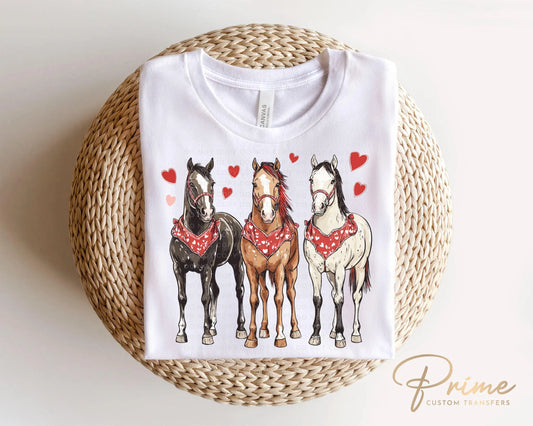 Valentine's Day DTF Transfers, Ready to Press, T-shirt Transfers, Heat Transfer, Direct to Film, Holiday, Country, Western, Horse Lover