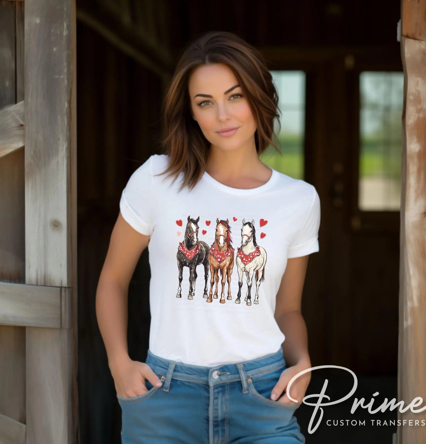 Valentine's Day DTF Transfers, Ready to Press, T-shirt Transfers, Heat Transfer, Direct to Film, Holiday, Country, Western, Horse Lover