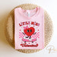 Valentine's Day DTF Transfer, Ready to Press, T-shirt Transfers, Heat Transfer, Direct to Film, Cute, Girl, Checkered, Little Miss Valentine