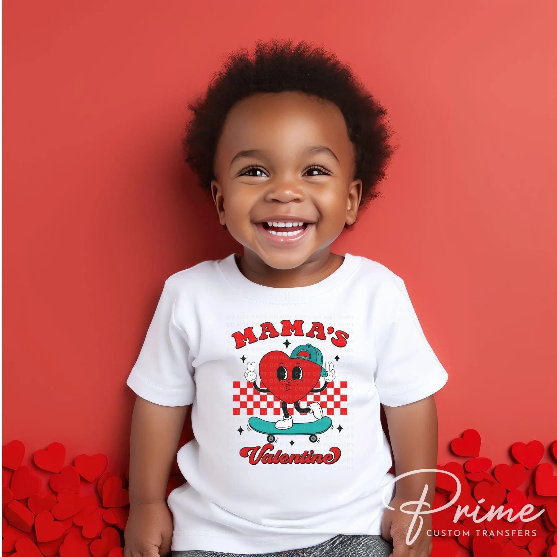 Valentine's Day DTF Transfers, Ready to Press, T-shirt Transfers, Heat Transfer, Direct to Film, Boy, Heart, Skateboard, Mama's Valentine