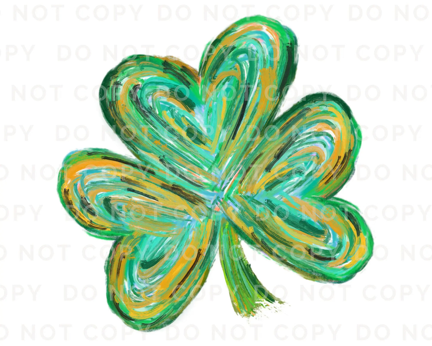 St. Patrick's Day DTF Transfer, Ready to Press, T-shirt Transfer, Heat Transfer, Direct to Film, St Patty, Lucky, Cute, Brushstroke Shamrock