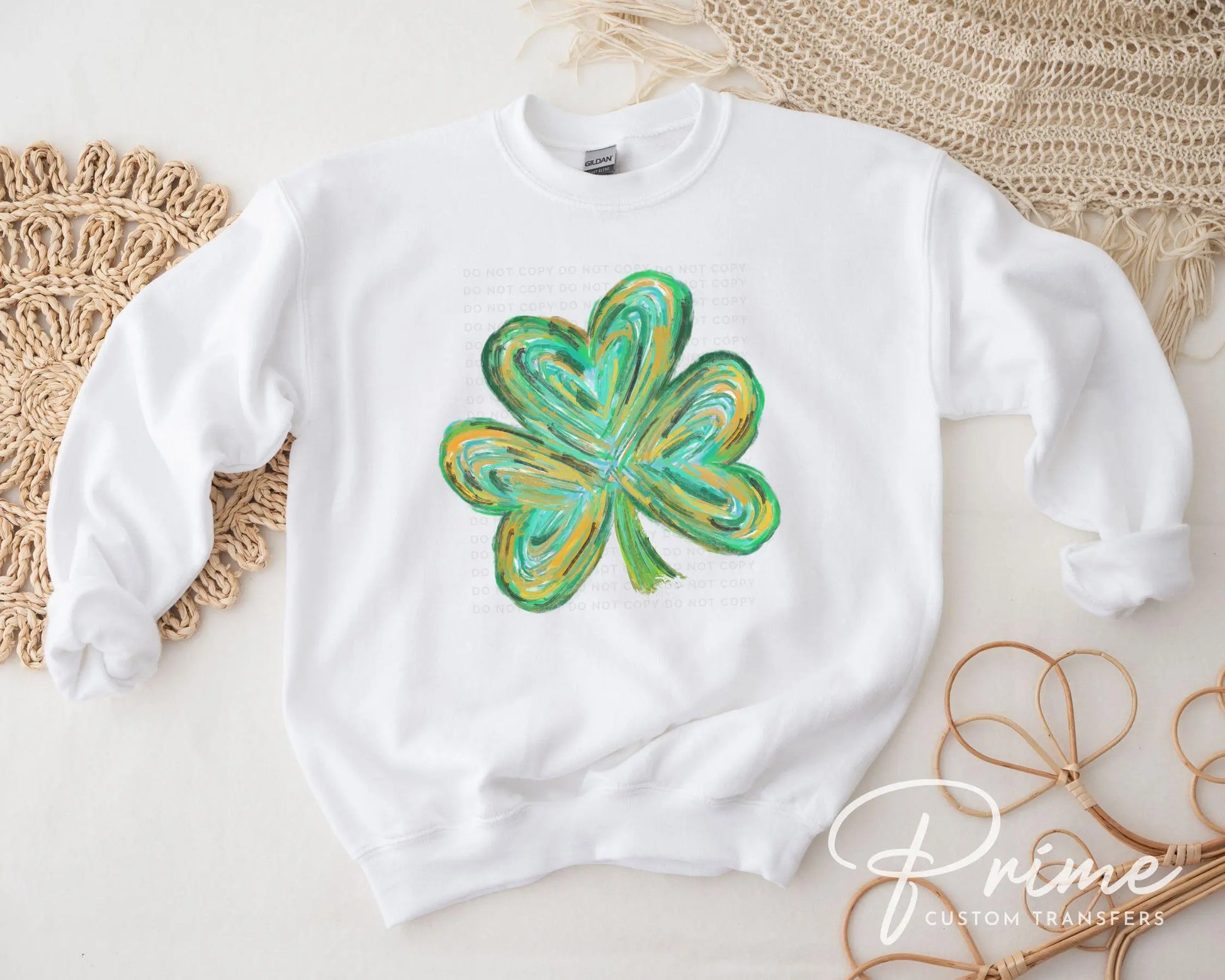 St. Patrick's Day DTF Transfer, Ready to Press, T-shirt Transfer, Heat Transfer, Direct to Film, St Patty, Lucky, Cute, Brushstroke Shamrock