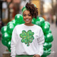 St. Patrick's Day DTF Transfer, Ready to Press, T-shirt Transfer, Heat Transfer, Direct to Film, Cute Shamrock, FAUX Sequin Four Leaf Clover