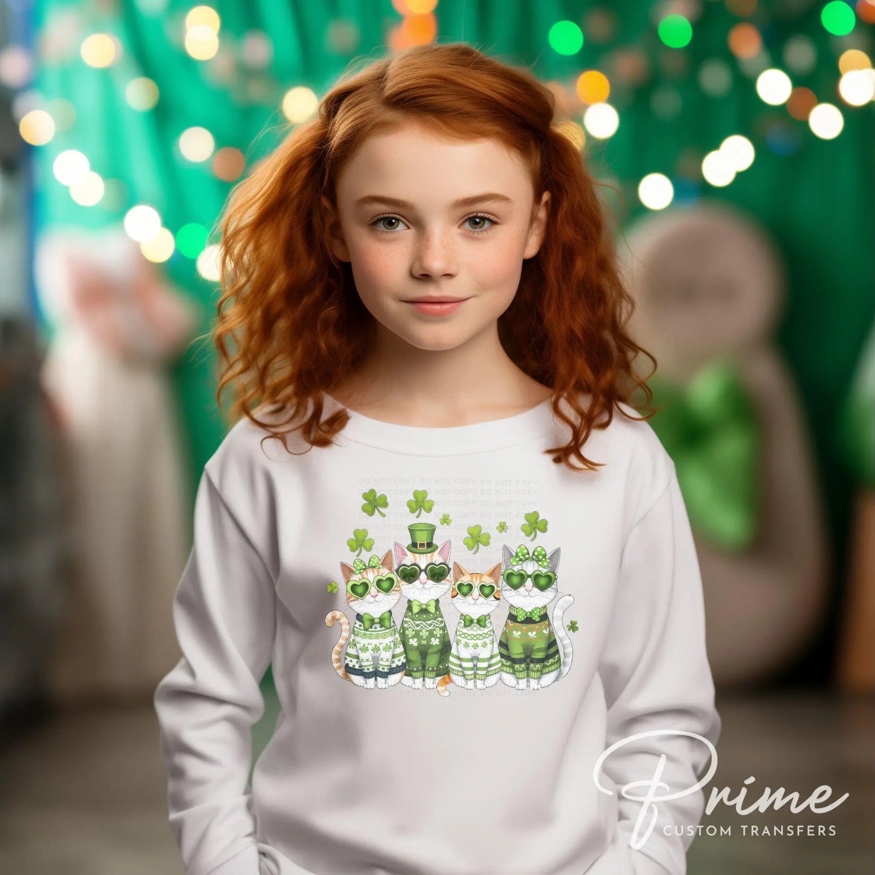 St. Patrick's Day DTF Transfers, Ready to Press, T-shirt Transfers, Heat Transfer, Direct to Film, Pet Mom, Cat Lover, Cats with Shamrocks