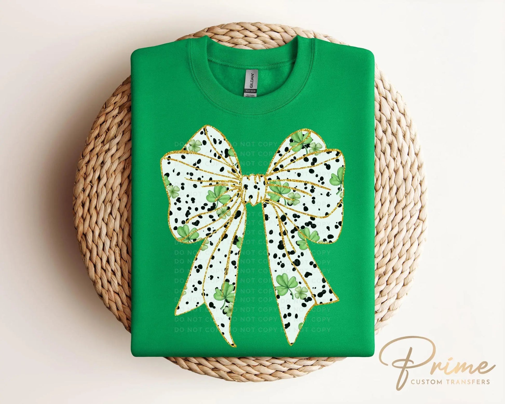 St. Patrick's Day DTF Transfer, Ready to Press, T-shirt Transfer, Heat Transfer, Direct to Film, St Patty, Cute, Coquette Shamrock Bow