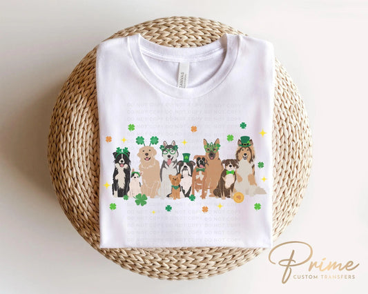 St. Patrick's Day DTF Transfer, Ready to Press, T-shirt Transfers, Heat Transfer, Direct to Film, Pet Mom, Clover, Cute, Dog Lover, Dog Mama