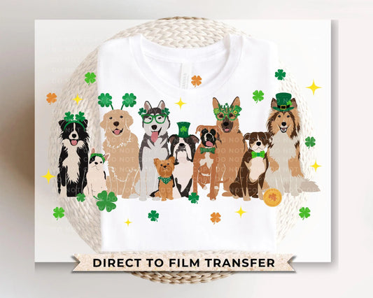 St. Patrick's Day DTF Transfer, Ready to Press, T-shirt Transfers, Heat Transfer, Direct to Film, Pet Mom, Clover, Cute, Dog Lover, Dog Mama