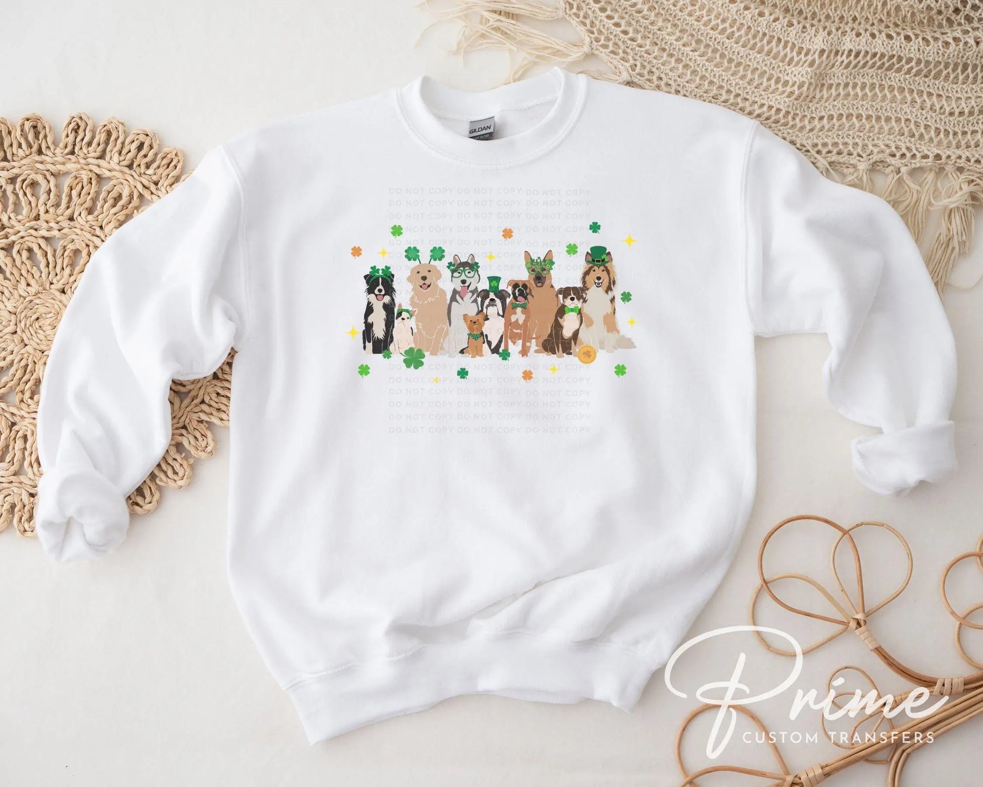 St. Patrick's Day DTF Transfer, Ready to Press, T-shirt Transfers, Heat Transfer, Direct to Film, Pet Mom, Clover, Cute, Dog Lover, Dog Mama