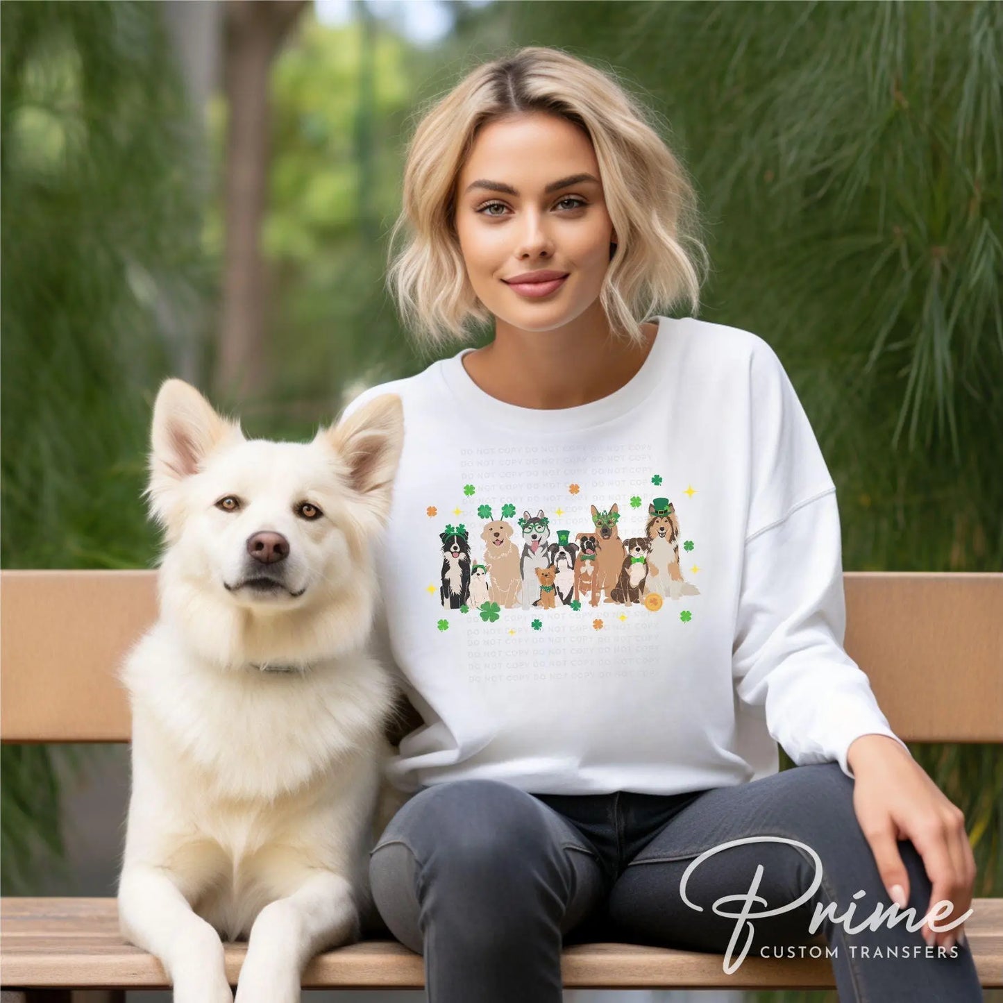 St. Patrick's Day DTF Transfer, Ready to Press, T-shirt Transfers, Heat Transfer, Direct to Film, Pet Mom, Clover, Cute, Dog Lover, Dog Mama