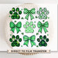 St. Patrick's Day DTF Transfer, Ready to Press, T-shirt Transfers, Heat Transfer, Direct to Film, Dog Lover, Dog Mama, Coquette Dog Paw Bows
