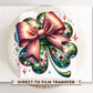 St. Patrick's Day DTF Transfer, Ready to Press, T-shirt Transfer, Heat Transfer, Direct to Film, Coquette Bow, Trendy Clover, Disco Shamrock