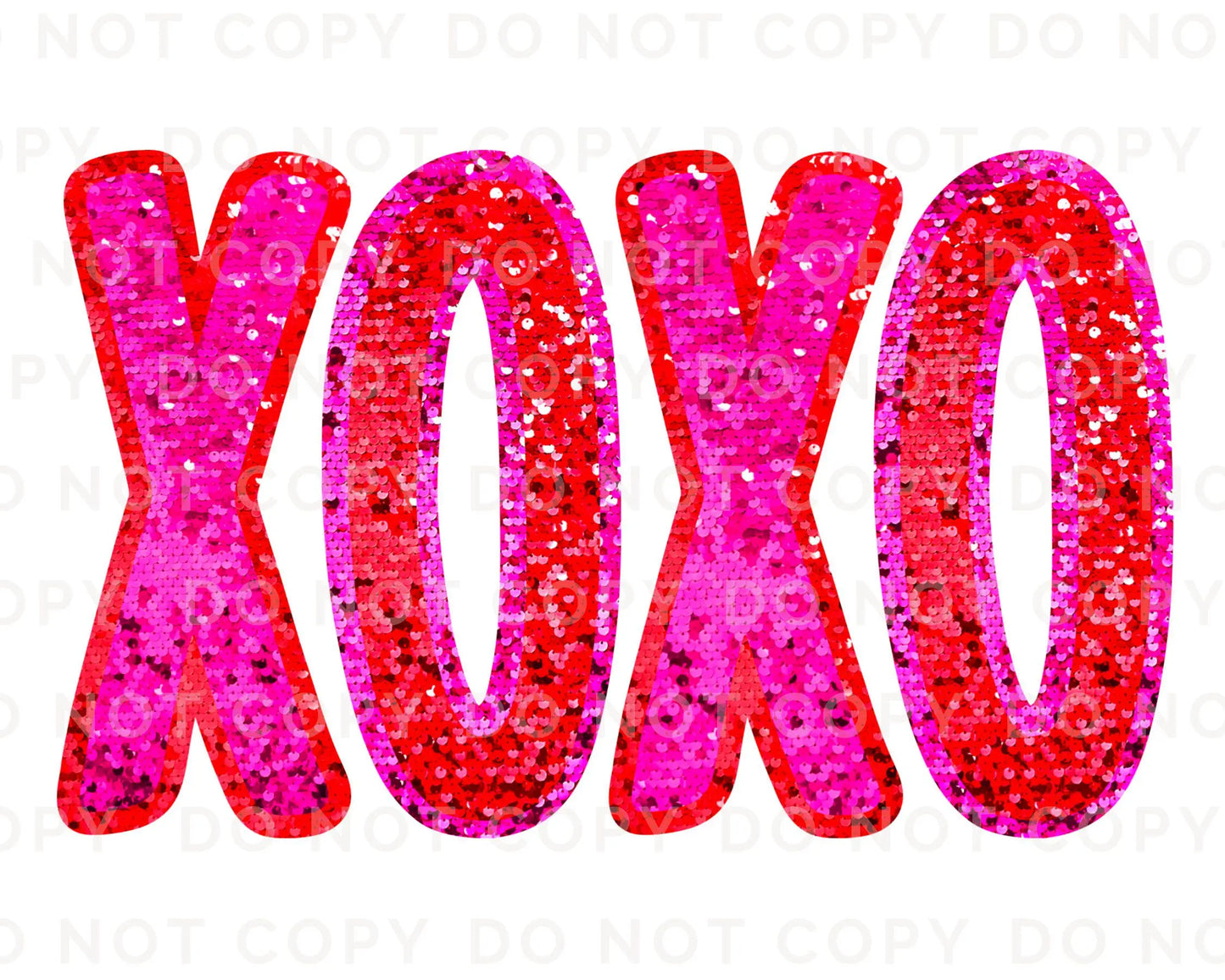 Valentine DTF Transfers, Ready to Press, T-shirt Transfers, Heat Transfer, Direct to Film, Holiday, Sparkle, Faux Sequin Pink Glitter XOXO