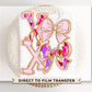 Valentine's Day DTF Transfer, Ready to Press, T-shirt Transfer, Heat Transfer, Direct to Film, Preppy Brushstroke Faux Glitter Coquette XOXO