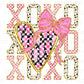 Valentine's Day DTF Transfer, Ready to Press, T-shirt Transfer, Heat Transfer, Direct to Film, Preppy Brushstroke Faux Glitter Coquette XOXO