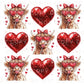 Valentine DTF Transfers, Ready to Press, T-shirt Transfers, Heat Transfer, Direct to Film, Love, Red Disco Hearts, Coquette Highland Cow