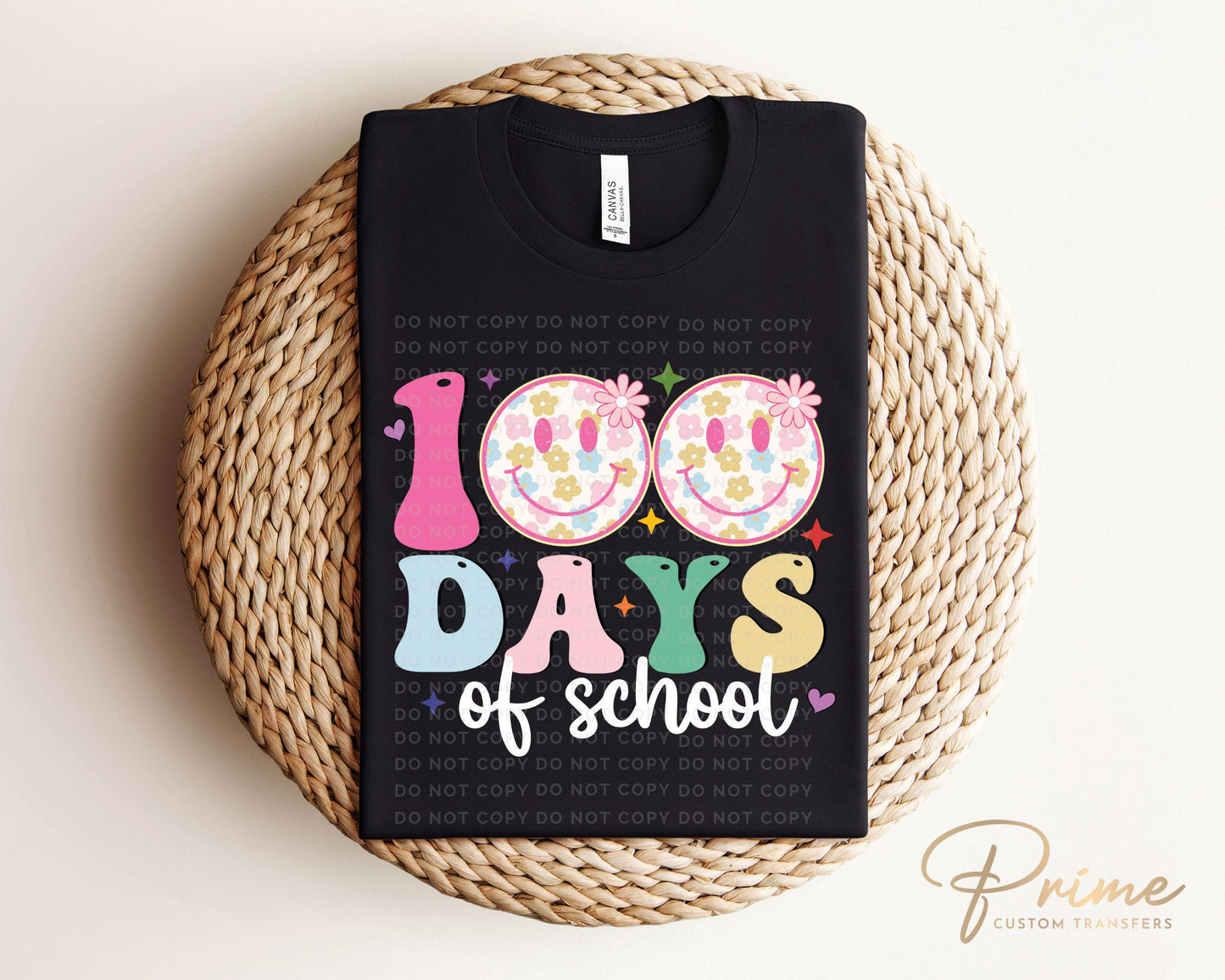 School DTF, Ready to Press, DIY T-shirt, Heat Transfer, Direct to Film, Preschool, Groovy, Cute, Teacher, Colorful, 100 Days of School
