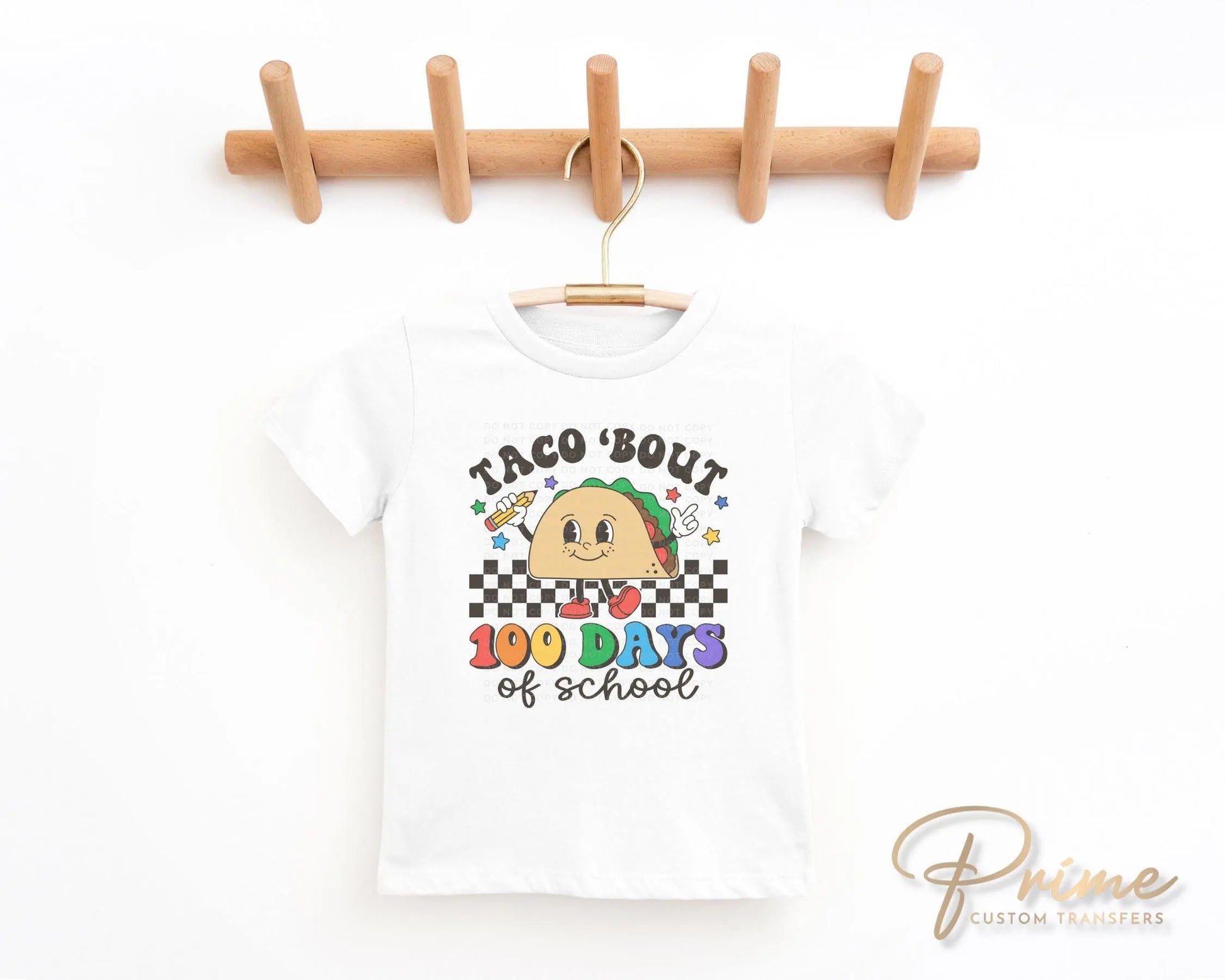 School DTF, Ready to Press, DIY T-shirt, Heat Transfer, Direct to Film, Preschool, Groovy, Cute, Teacher Gift, Taco 'Bout 100 Days of School