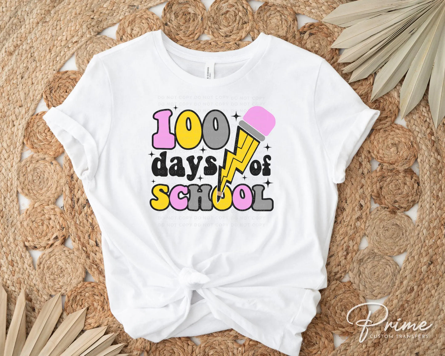 School DTF, Ready to Press, DIY T-shirt, Heat Transfer, Direct to Film, Preschool, Groovy, Cute, Teacher Gift, Pencil, 100 Days of School